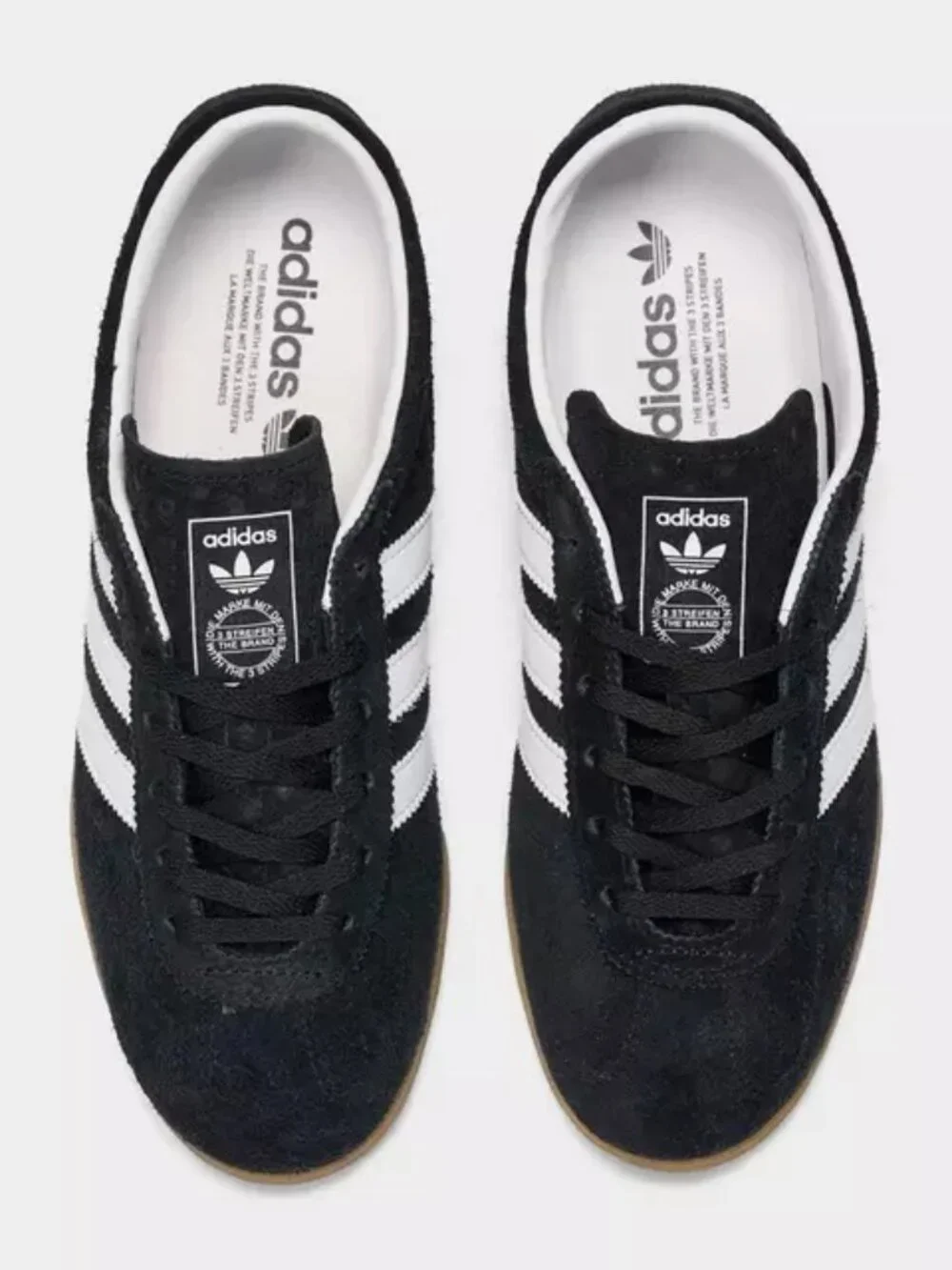 adidas Originals Gazelle Black White Gum Athletic Shoes